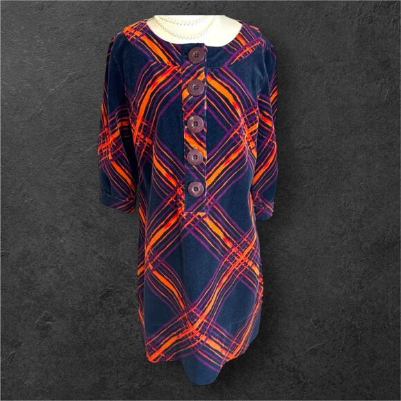 90s Vintage GO International Womens Velvet Corduroy Button Retro Dress sz L Y2K - Picture 5 of 5